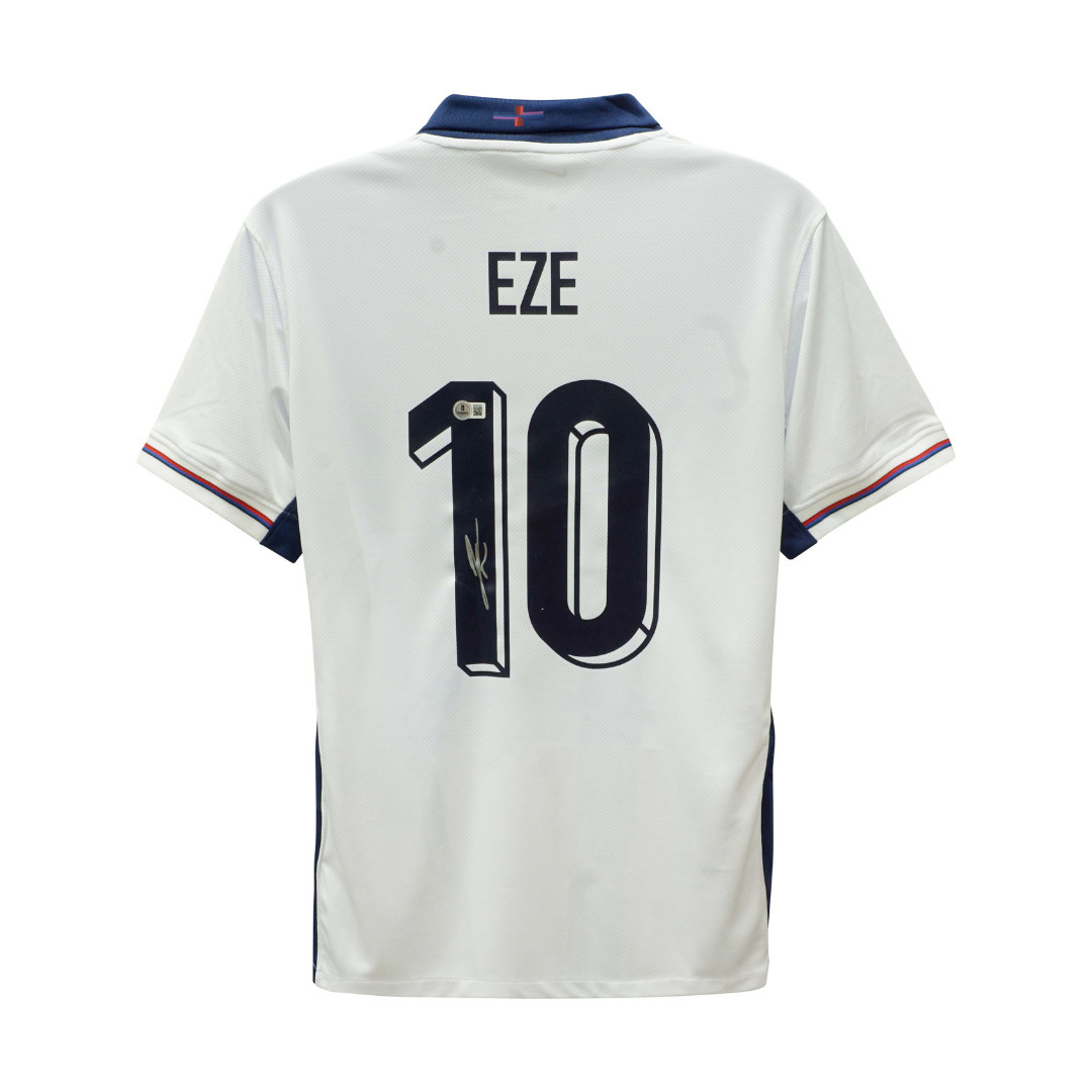 Framed Eberechi Eze Signed England FC Home Soccer Jersey #10 with Beckett COA