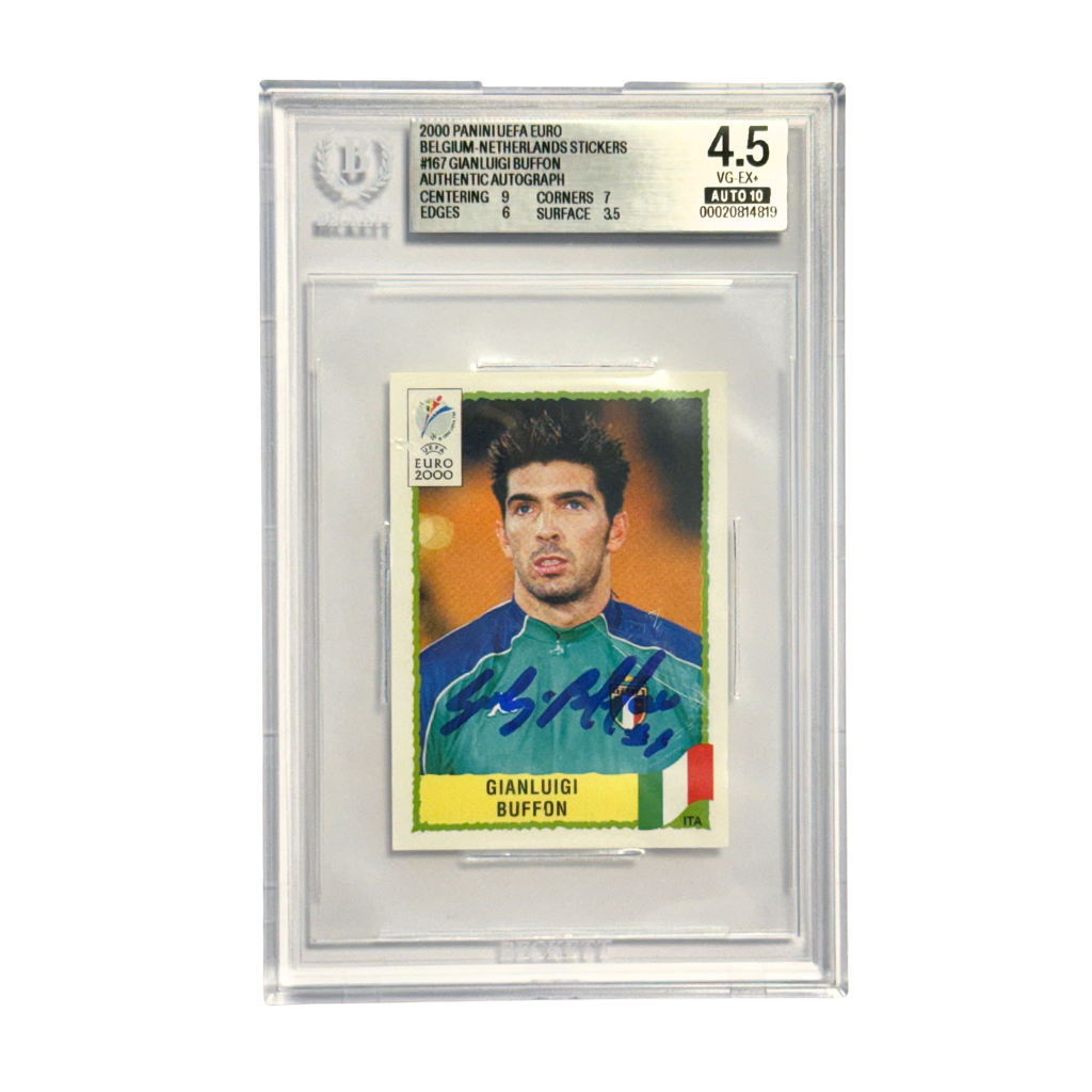 Gianluigi Buffon Signed 2000 Panini UEFA EURO Stickers #167 - BGS 4.5 AUTO 10