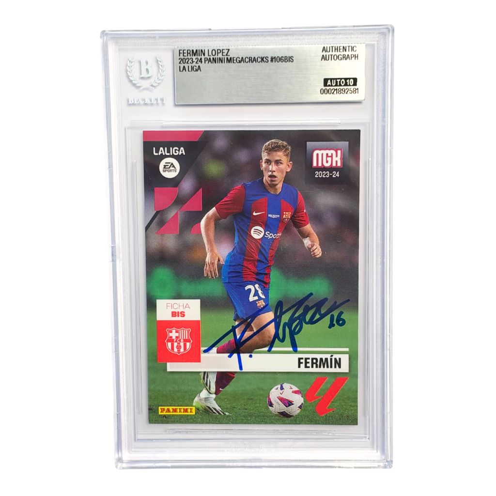 Fermin Lopez Signed 2023-24 Panini Megacracks LALIGA Rookie - BGS 10 Auto