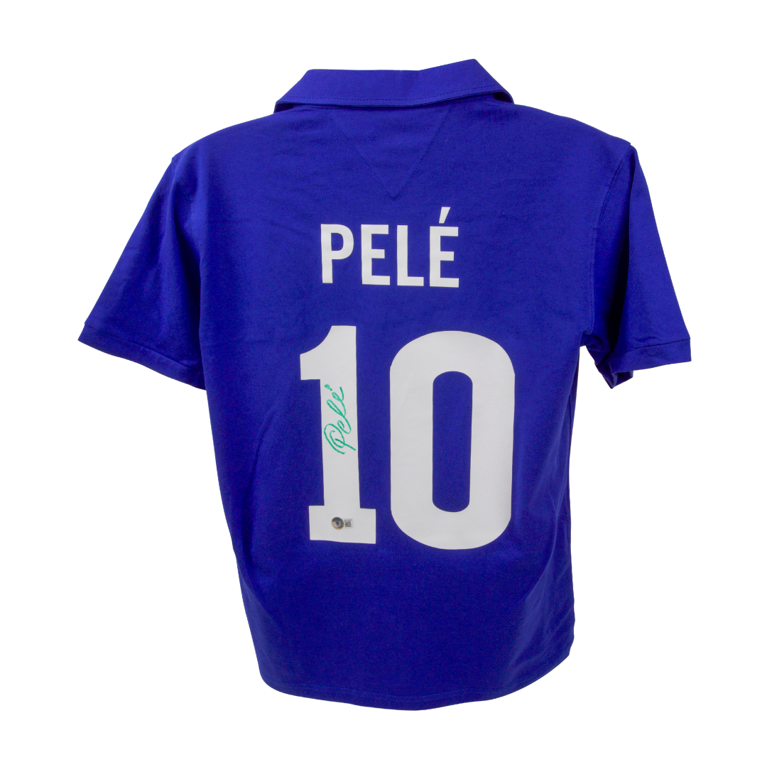 Pele Signed Vintage Brazil FC Away Soccer Jersey #10 with Beckett COA