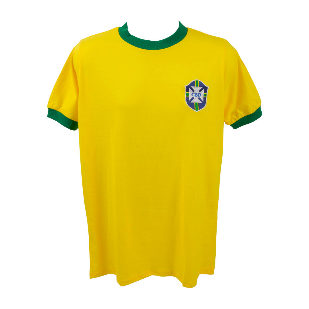 Framed Pele Signed Vintage Brazil FC Home Soccer Jersey #10 with Beckett COA