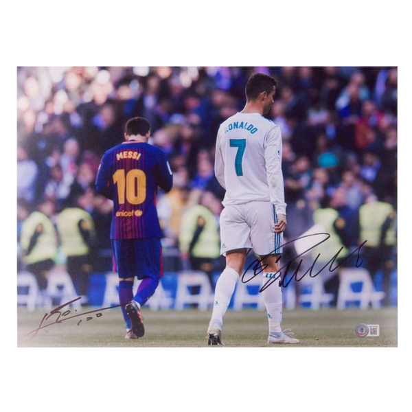 Lionel Messi & Cristiano Ronaldo Dual Signed Print