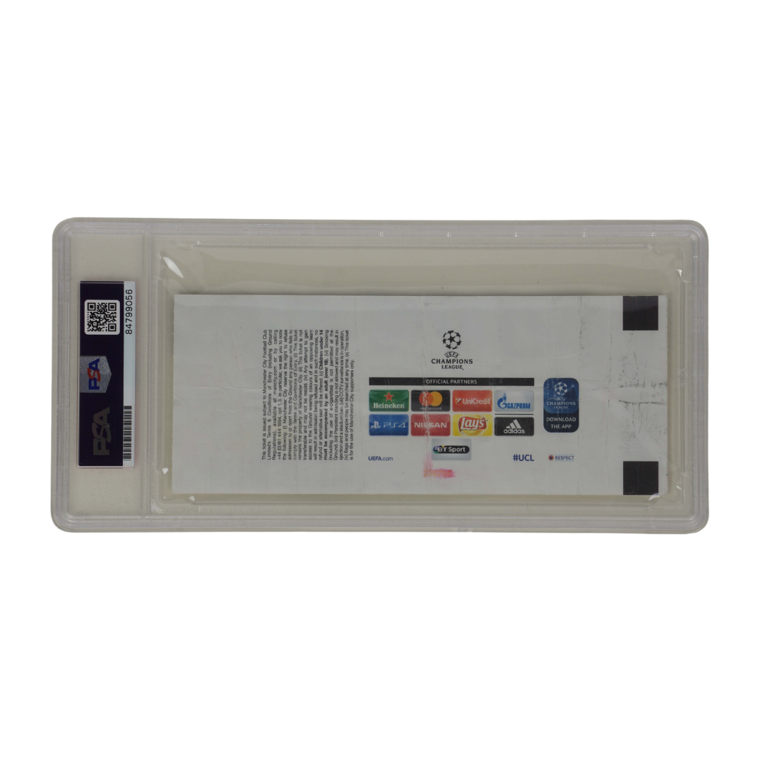 Phil Foden Signed 2017 Champions League Pro Debut Match Ticket – PSA Authentic