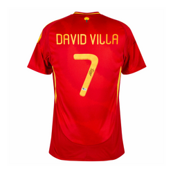 David Villa Signed Spain FC 2024-25 Soccer Jersey #7 with Beckett COA