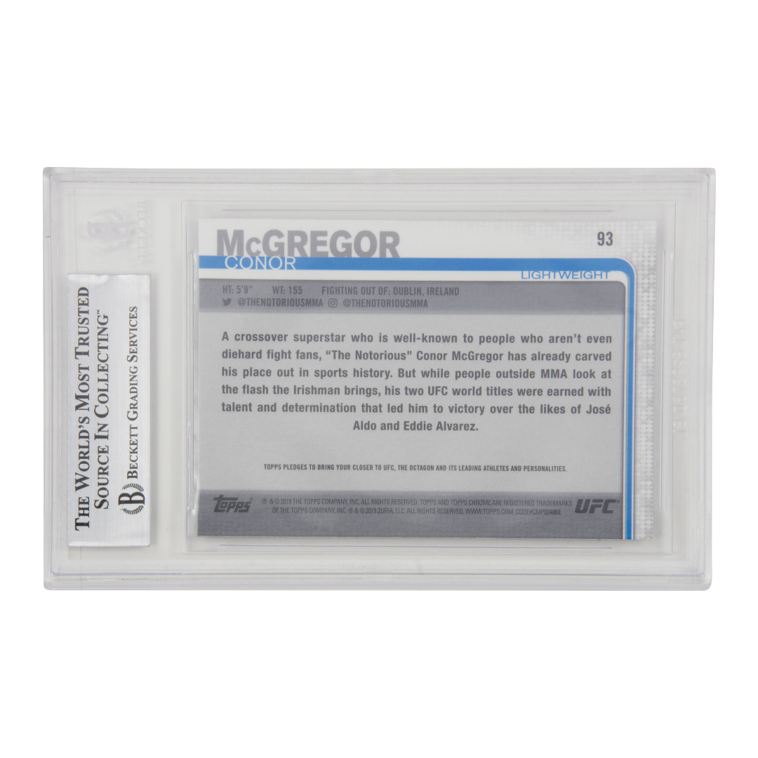 Conor McGregor Signed 2019 Topps UFC Chrome #93 – BGS Autograph 10