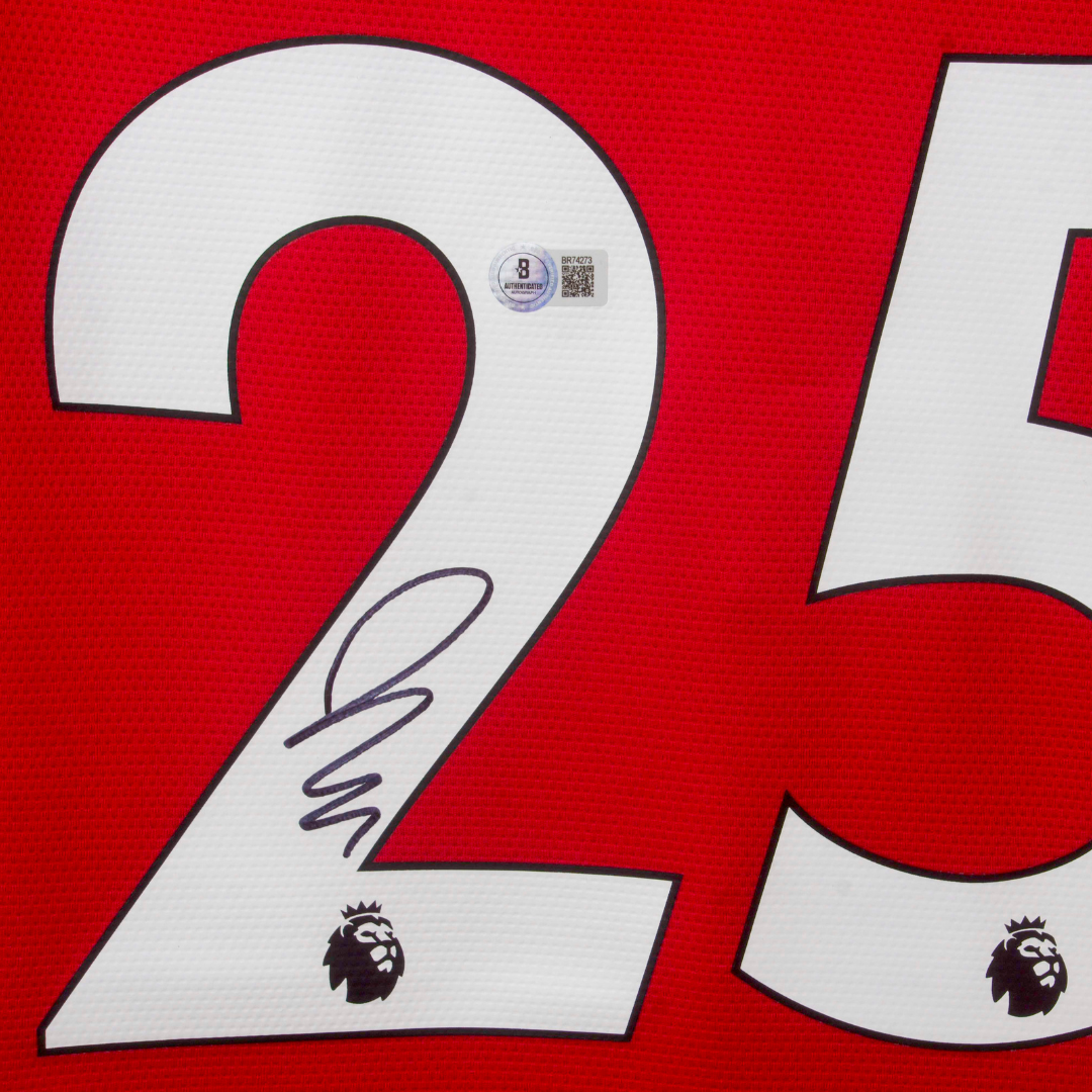 Jadon Sancho Signed Manchester United Home Soccer Jersey #25 with Beckett COA