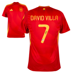 David Villa Signed Spain FC 2024-25 Soccer Jersey #7 with Beckett COA