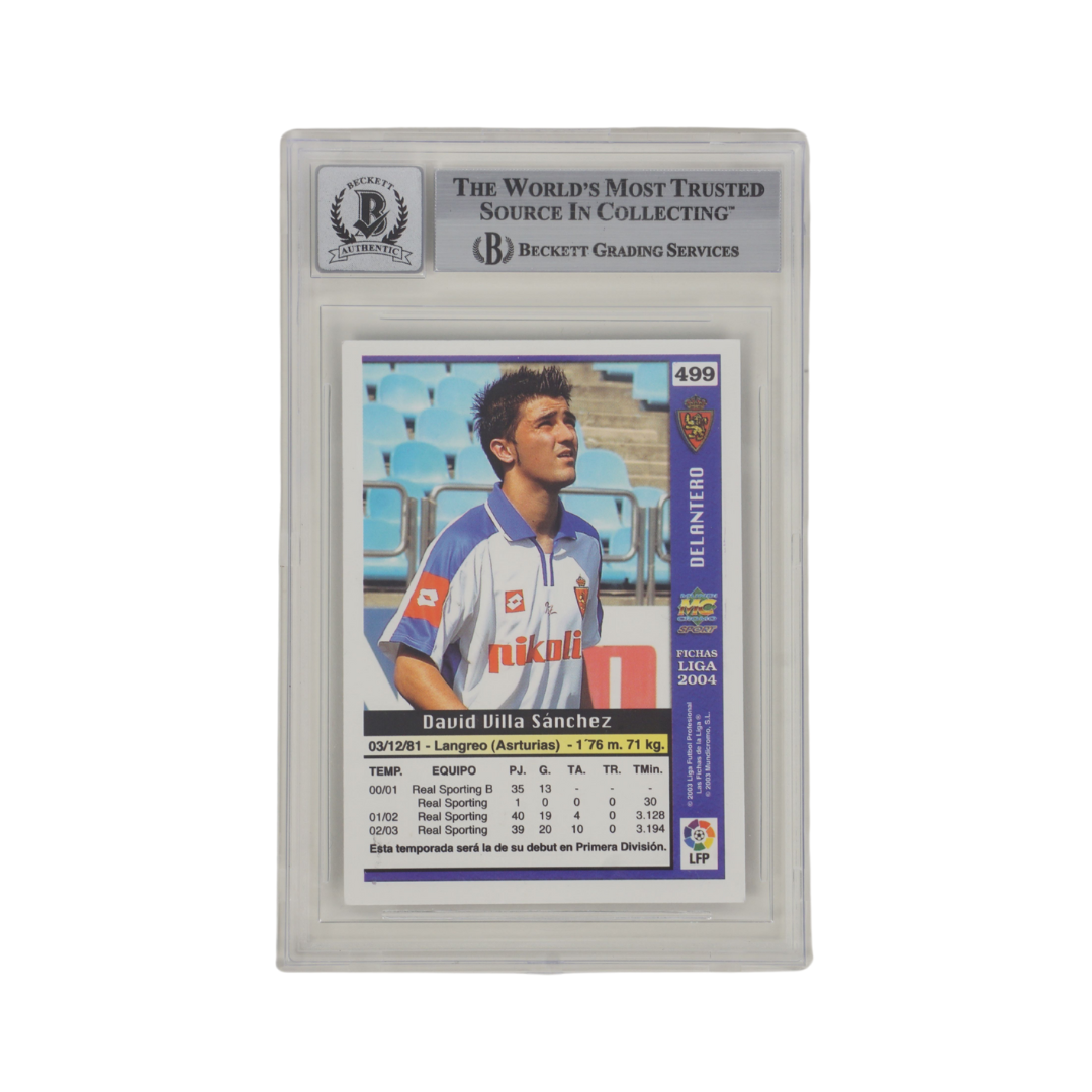 David Villa Signed 2003-04 Mundicromo Las Fichas Rookie Card – BGS 10 Autograph