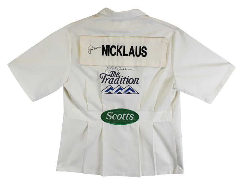 Jack Nicklaus Authentic 2x Signed The Tradition Caddy Bib Shirt BAS