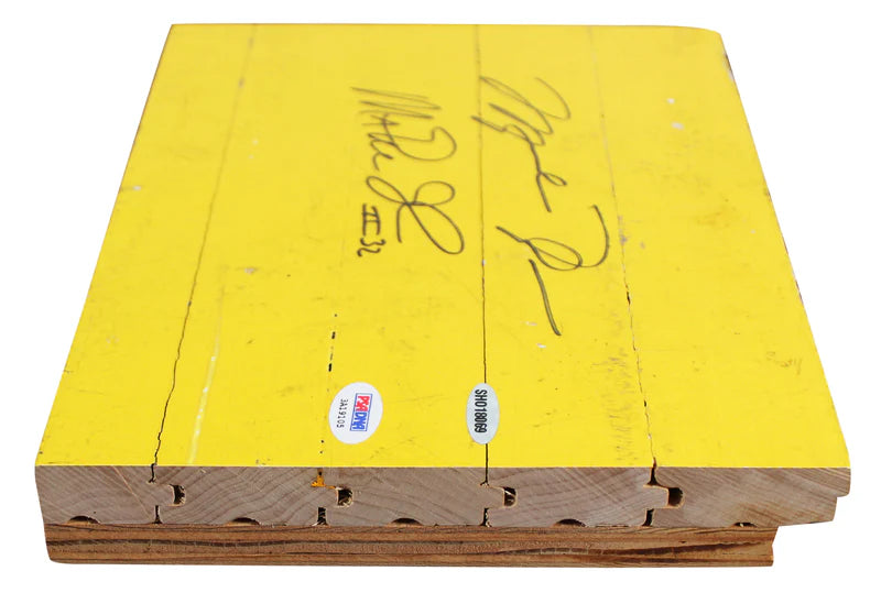 Michael Jordan & Magic Johnson Authentic Signed 8x10 Forum Floorboard PSA & UDA