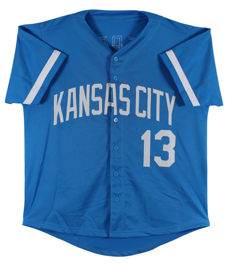 Salvador Perez Signed Blue Pro Style Baseball Jersey with Beckett Witness