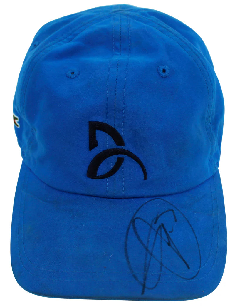 Novak Djokovic Authentic Signed Blue Lacoste Match Used Hat BAS