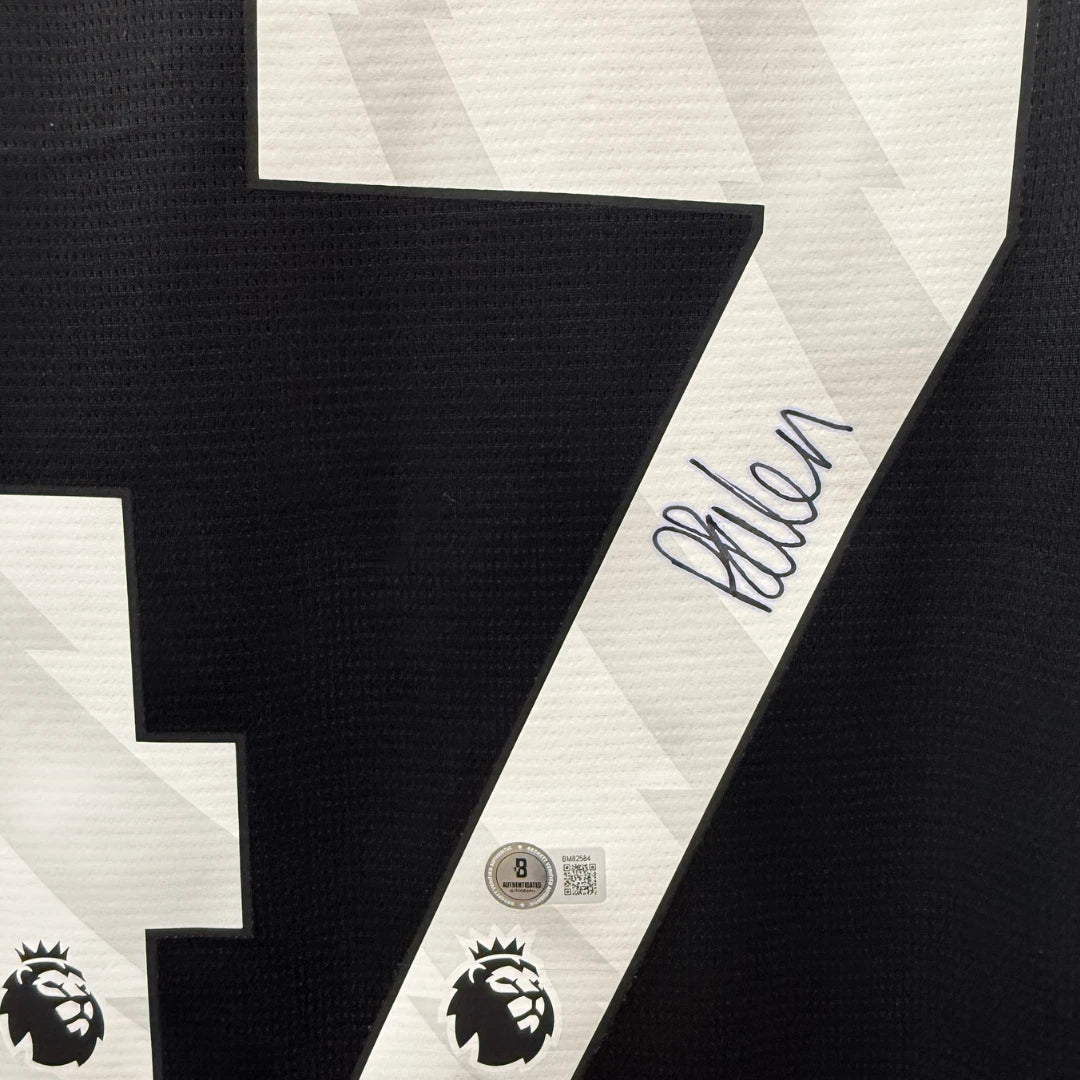 Framed Phil Foden Signed Manchester City Away Soccer Jersey #47 with Beckett COA