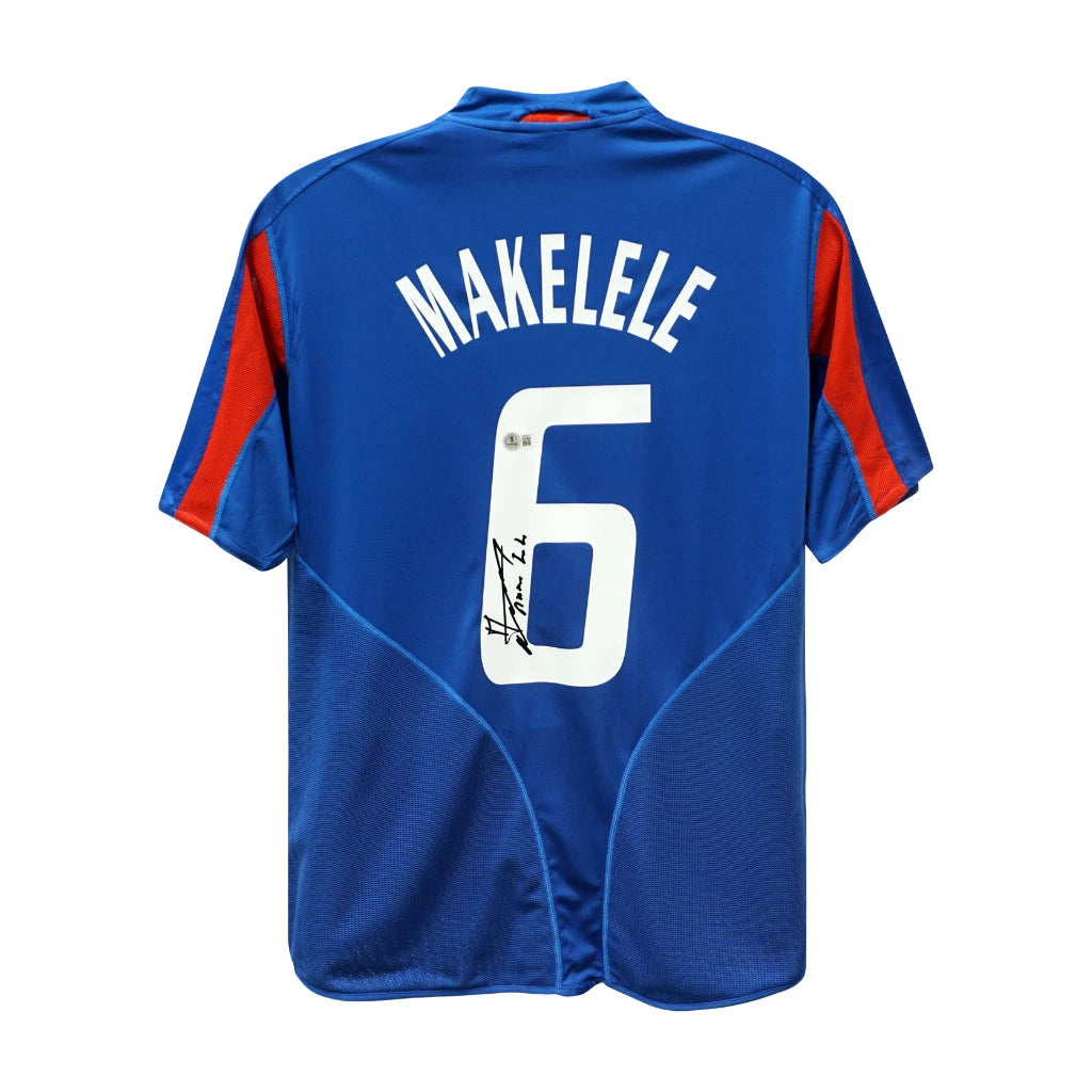 Framed Claude Makelele Signed France FC Soccer Jersey #6 with Beckett COA