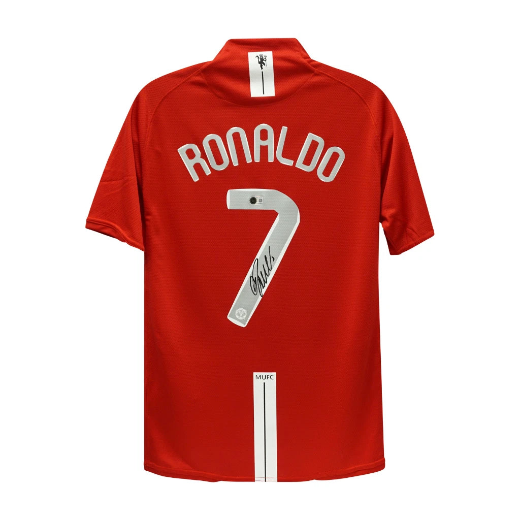 Framed Cristiano Ronaldo Signed Manchester United 08 UCL Final Jersey with Beckett COA