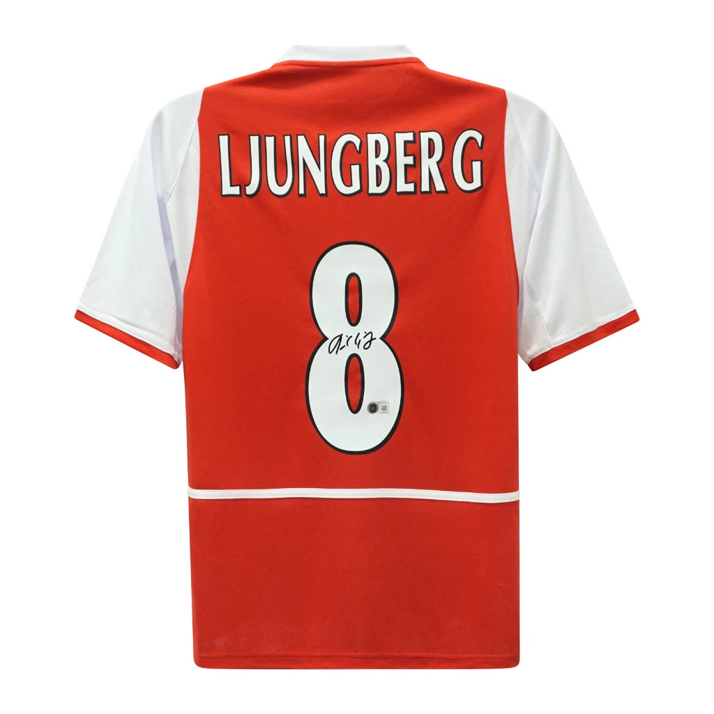 Framed Freddie Ljungberg Signed Arsenal FC Home Soccer Jersey #8 with Beckett COA