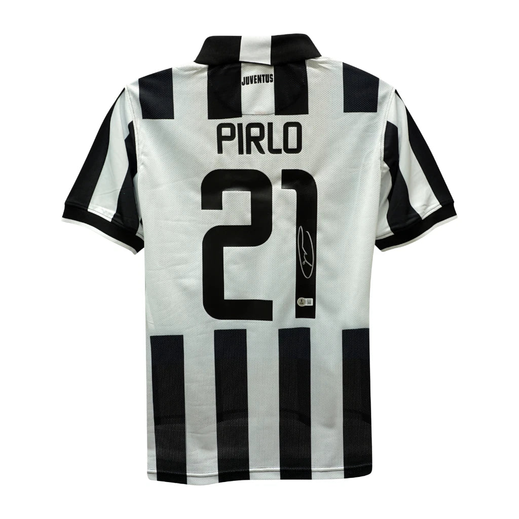 Framed Andrea Pirlo Signed Juventus Home Soccer Jersey #21 with Beckett COA