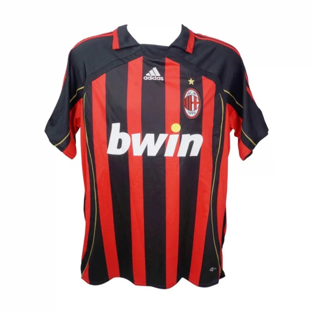 Framed Paolo Maldini Signed AC Milan Home Soccer Jersey #3 with Beckett COA