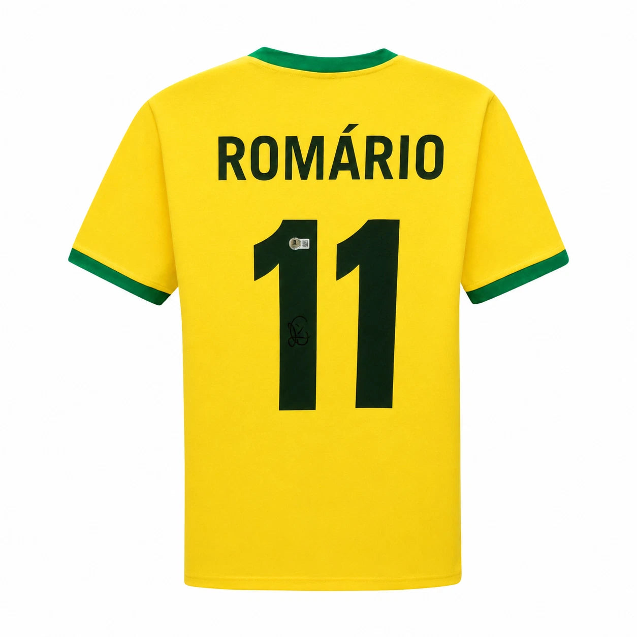 Framed Romario Signed Vintage Brazil FC Home Soccer Jersey #11 with Beckett COA