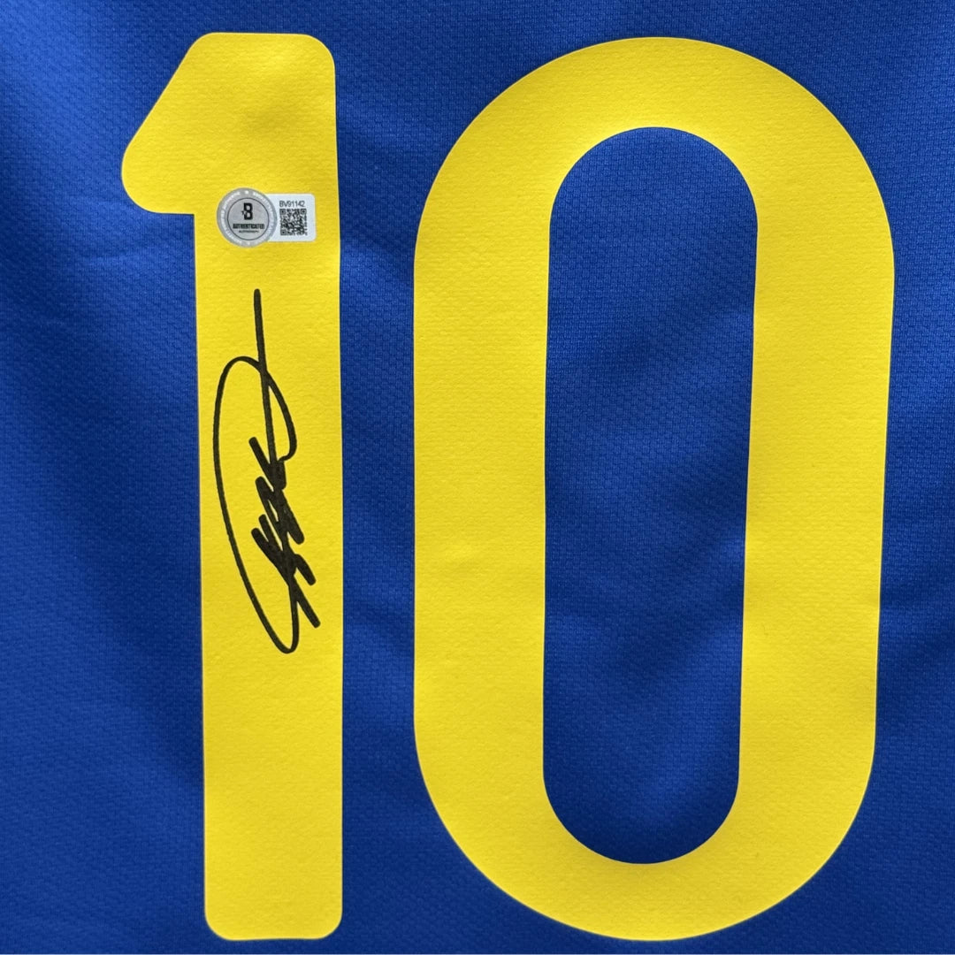 Framed Ricardo Kaka Signed Brazil FC Away Soccer Jersey #10 with Beckett COA