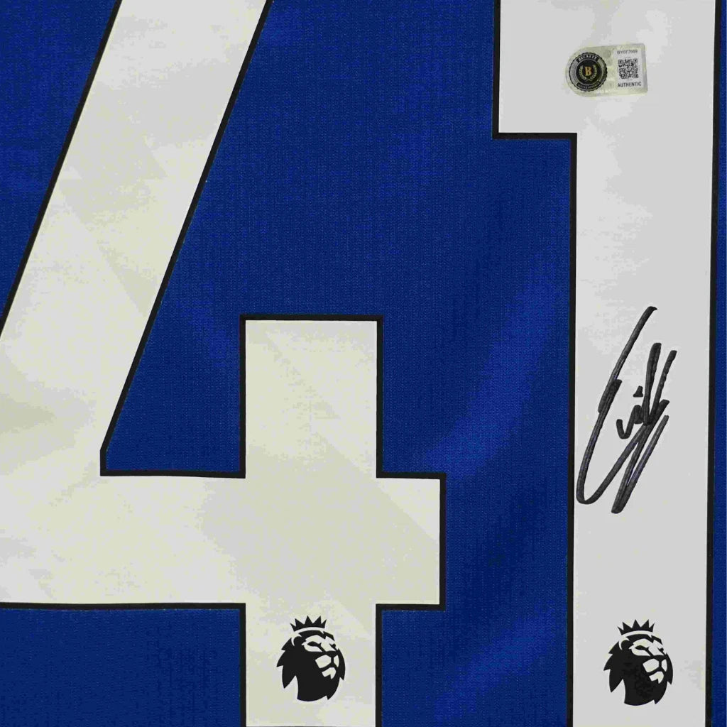 Framed Estevao Willian Signed Chelsea 2026-27 Home Soccer Jersey #41 with Beckett COA