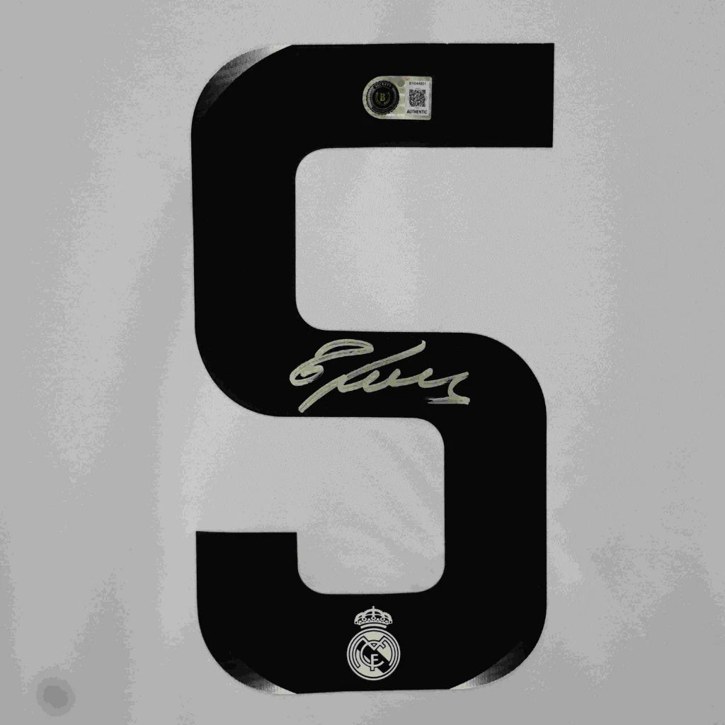 Framed Fabio Cannavaro Signed Real Madrid Home Soccer Jersey #5 with Beckett COA