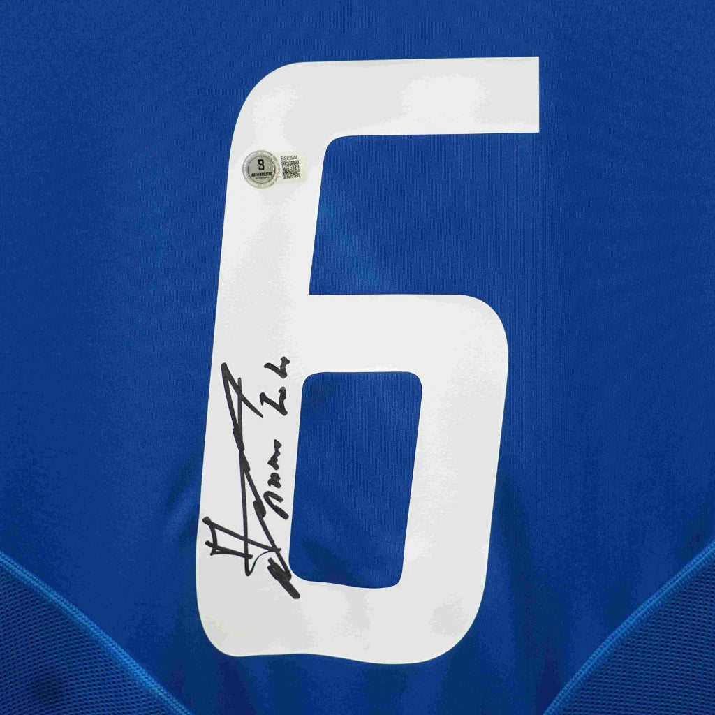 Framed Claude Makelele Signed France FC Soccer Jersey #6 with Beckett COA