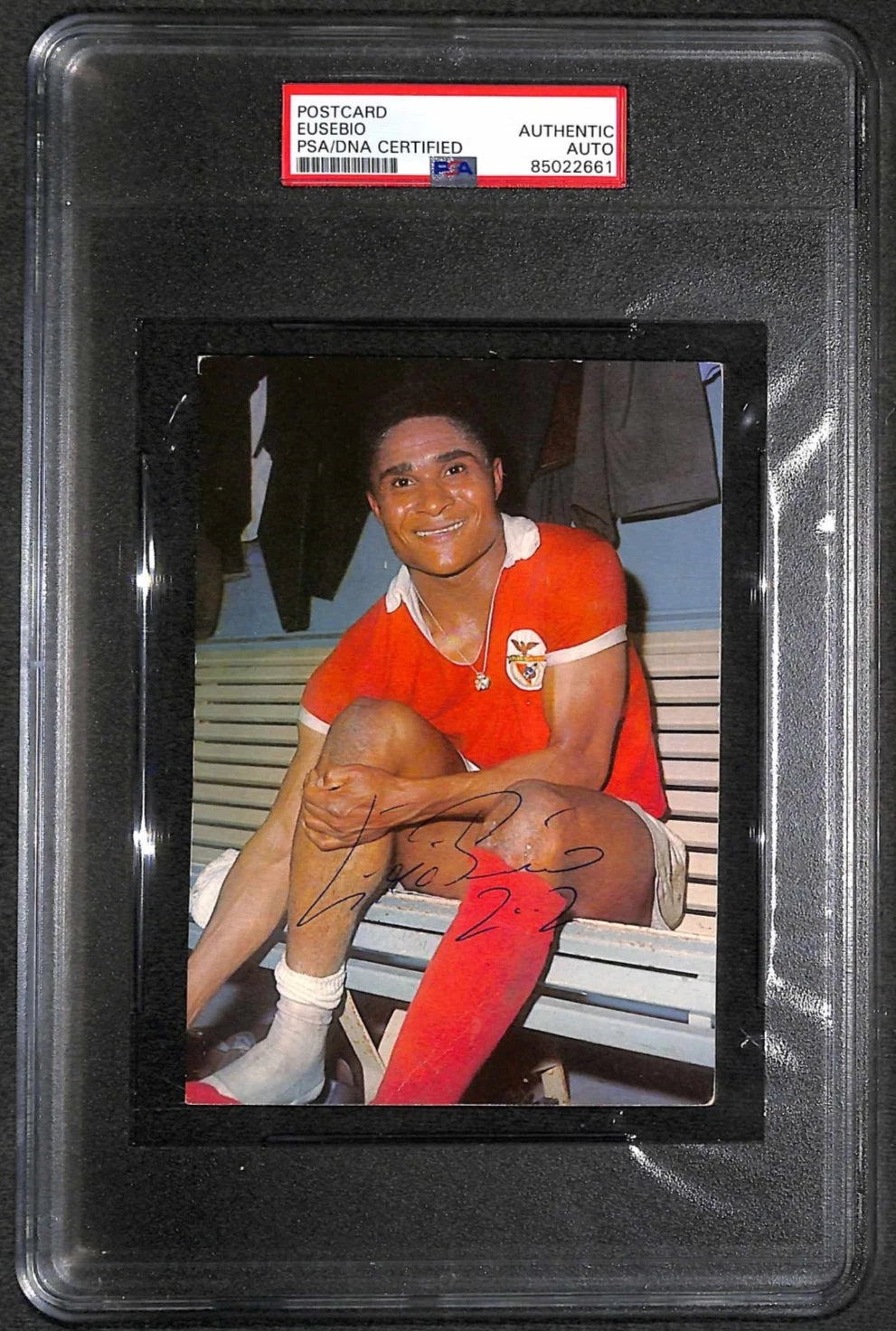 Eusebio Signed Postcard 1966 World Cup True 1/1 Rare Signature - PSA Authentic