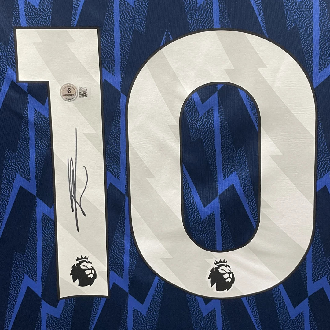 Framed Eberechi Eze Signed Arsenal FC Away Soccer Jersey #11 with Beckett COA