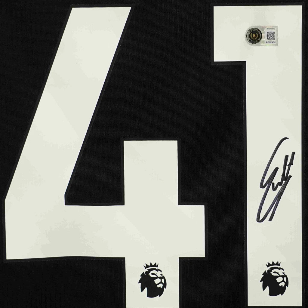 Framed Estevao Willian Signed Chelsea Away Soccer Jersey #41 with Beckett COA