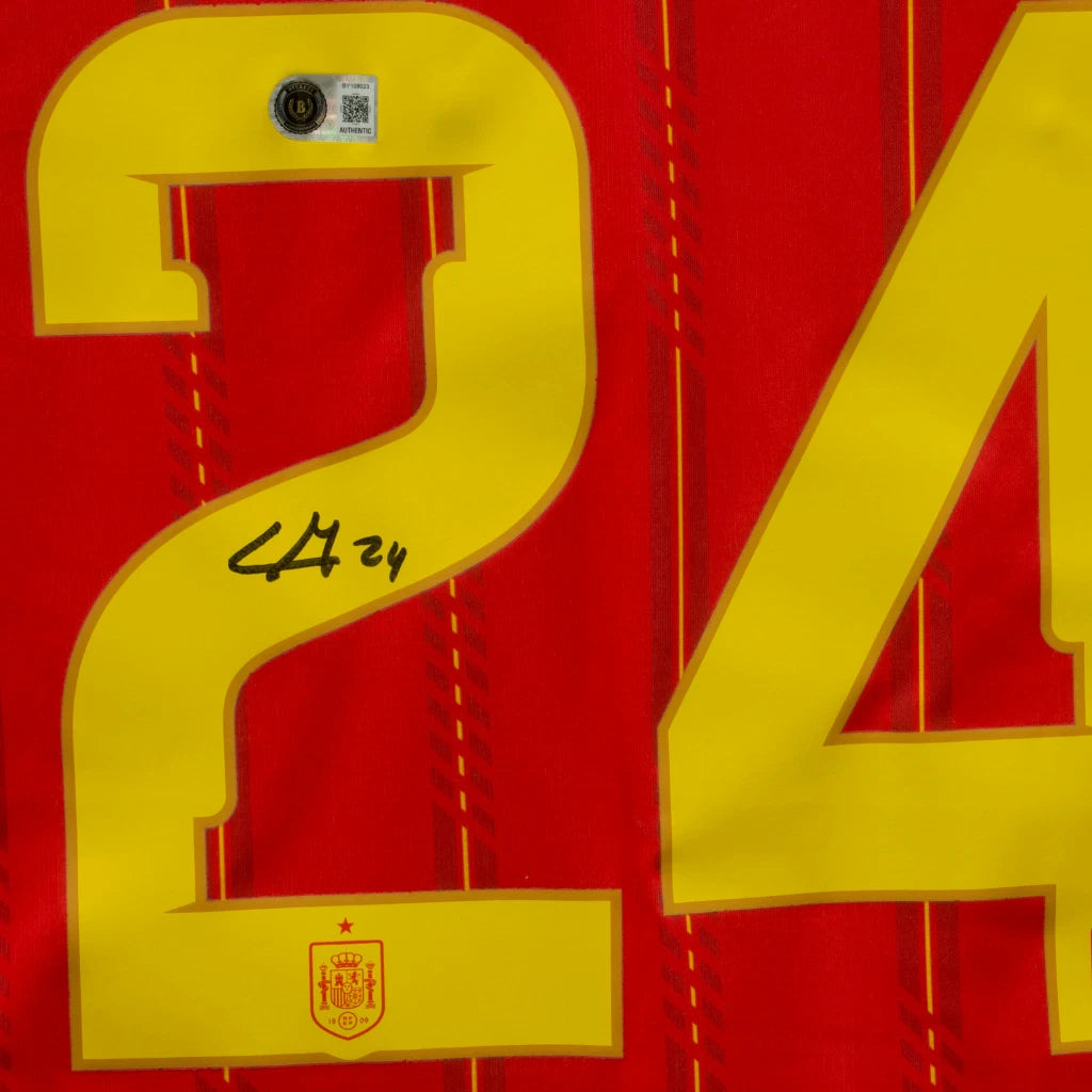 Framed Marc Cucurella Signed Spain FC Soccer Jersey #24 with Beckett COA