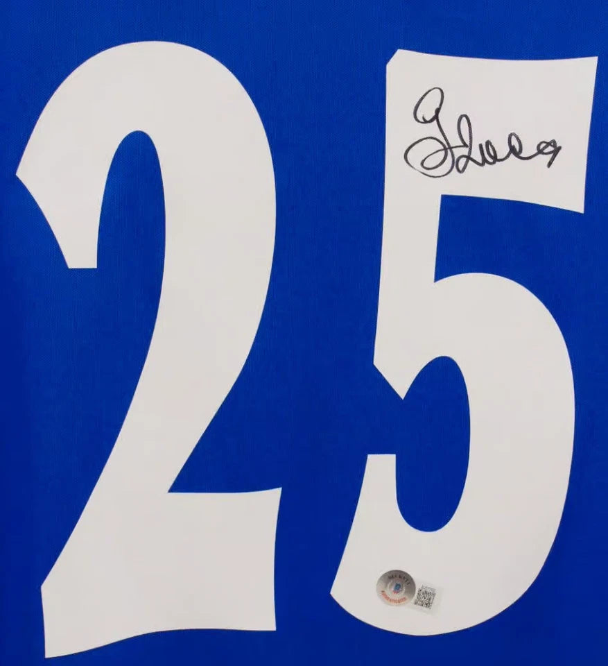 Framed Gianfranco Zola Signed Chelsea Home Soccer Jersey #25 with Beckett COA