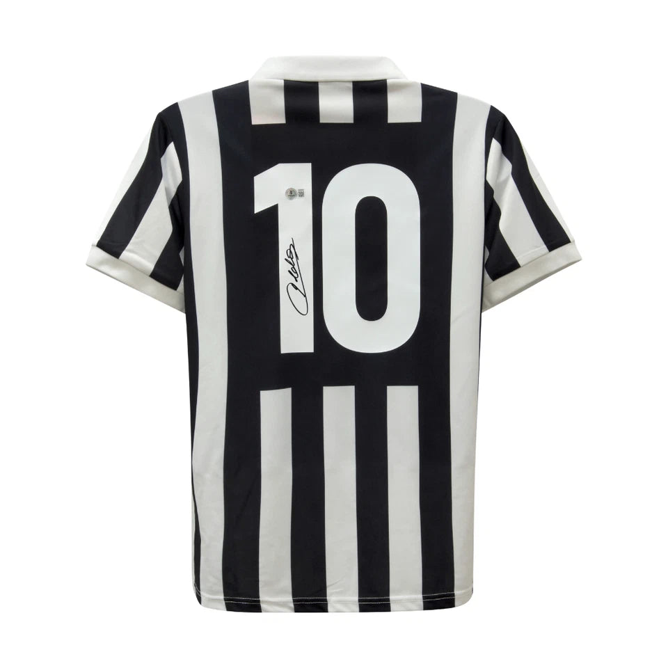 Michel Platini Signed Juventus Home Soccer Jersey #10 Framed with Beckett COA