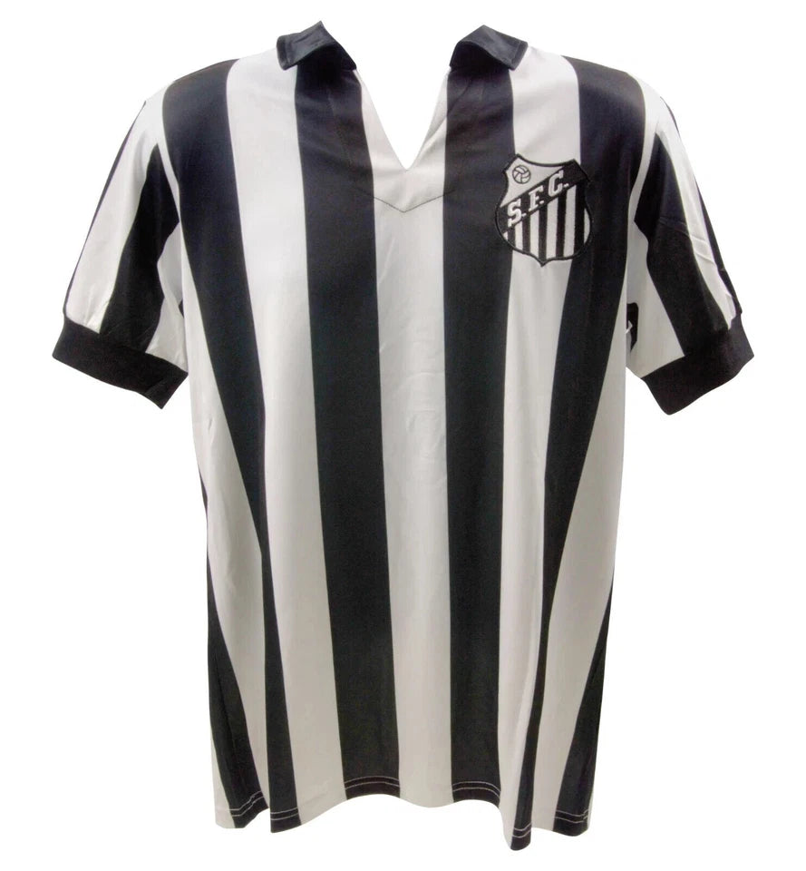 Framed Pele Signed Vintage Santos FC Home Soccer Jersey #10 with Beckett COA