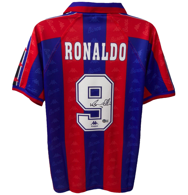 Ronaldo Nazario Signed Barcelona Jersey - Beckett COA - MVPs ...