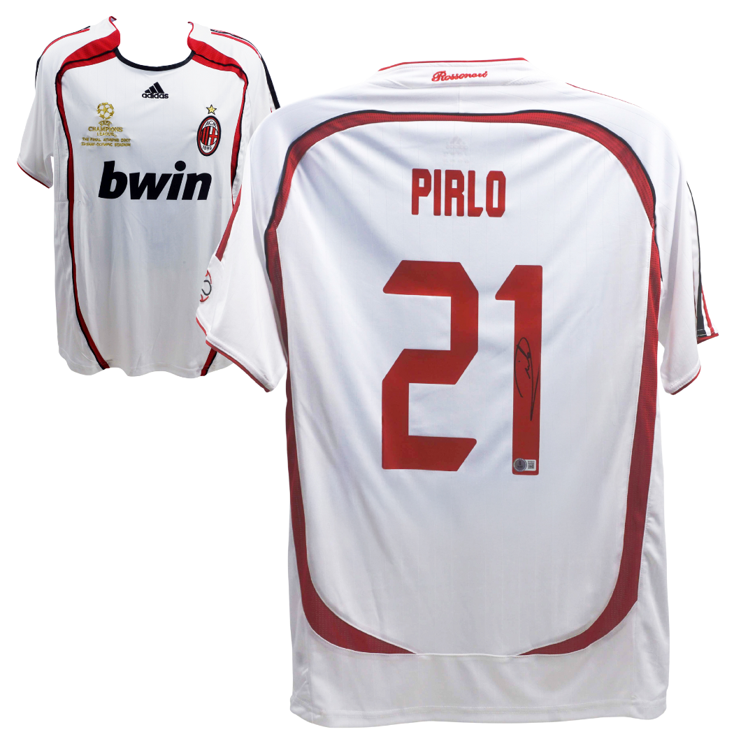 Andrea Pirlo Signed AC Milan UCL Final Soccer Jersey 21 BECKETT COA